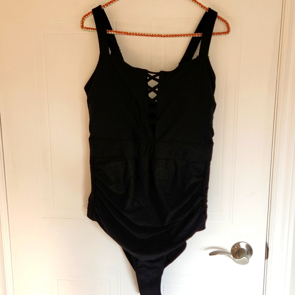 Bloomchic black one-piece bathing suit, size 26 - Picture 1 of 11